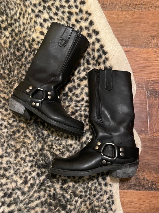 Harley-Davidson Shoes - “Harley-Davidson” Black Leather Harness Moto Boots Easy Rider Brand
